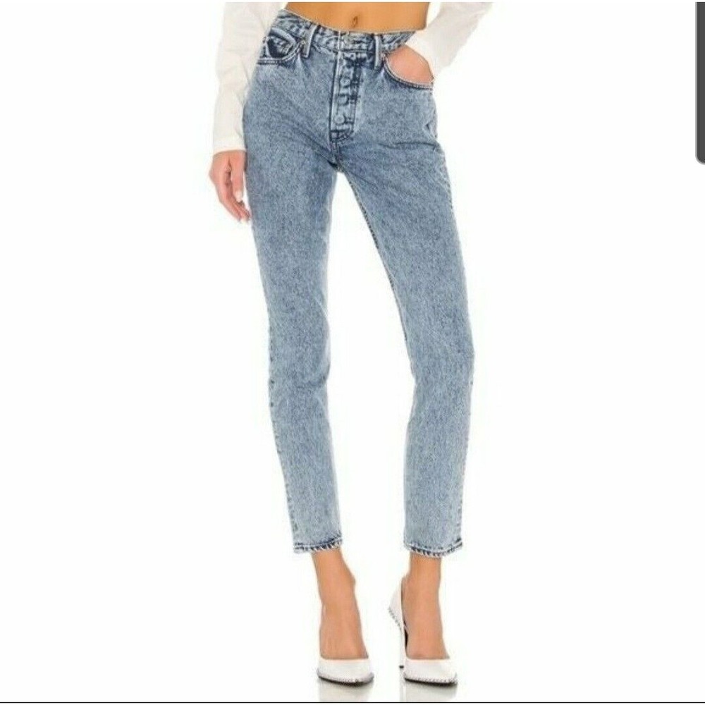 GRLFRND Karolina High Waist Tapered Leg Jean Women’s Size 25 In After The Storm. - Picture 1 of 11